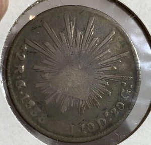 1838 GO PJ MEXICO 2 REALES SILVER COIN KM374.8 VF - Picture 1 of 2
