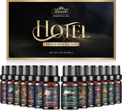 Juego de aceites difusores de hotel - 14 piezas mezcla de aceite de fragancia de lujo aroma esencial de hotel Foto 1 de 4