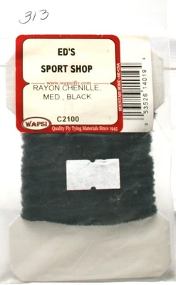 Material para atar moscas Wapsi C2100 rayón chenilla negro medio #313 Foto 1 de 4