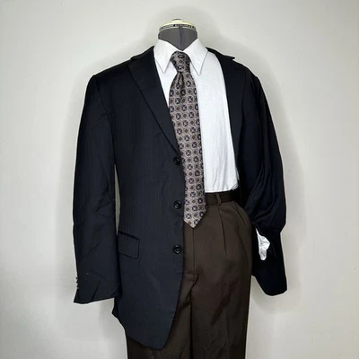 Michael Kors Hombres 39R 43" Blazer Abrigo Deportivo Traje Chaqueta Negro 3 Botones Lana Foto 1 de 4