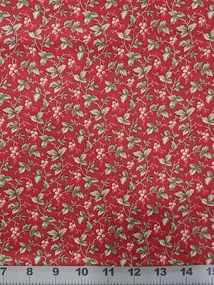 "Poinsettia Plaza" Moda Cotton Fabric Christmas Holiday 1 Yard 32 Inches - Image 1 of 4
