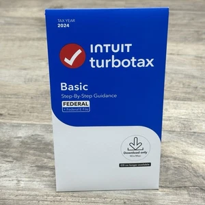 Intuit Turbotax 2024 Basic Federal E-File Tax Prep Free Ship Or Email / New - Picture 1 of 2