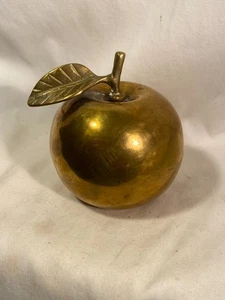 Campana di mela in ottone alta circa 3,75" fino alla parte superiore del gambo o anello tondo bello 3" - Foto 1 di 8