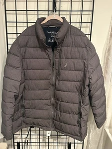 Nautica Men's Gray Active Stretch Water Resistant Winter Puffer Jacket Size 2XL - Picture 1 of 4