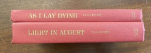 William Faulkner Light in August & As I Lay Dying Hardcovers books, RED. 1959 - Picture 1 of 23
