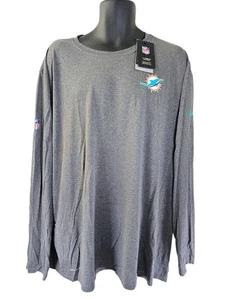 NEW: Men's Nike Miami Dolphins Team Issued Gray Long Sleeve T-Shirt 3XL - Picture 1 of 4