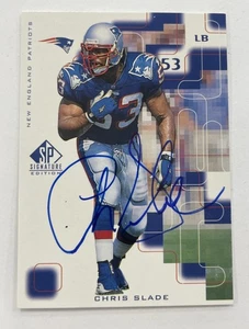 Serie SP Signature 1999 Chris Slade en tarjeta autógrafos New England Patriots - Imagen 1 de 5