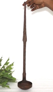 Antique Iron Kitchenware Oil Spoon Tipri Ladle Original Old Handcrafted Engraved - Picture 1 of 13