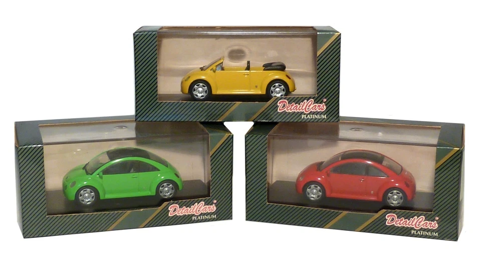 VW Beetle Concept 1 1994 Gelb Grün Rot 1:43 Detail Cars 261 / 262 / 263 NEU & OV - Bild 1 von 1