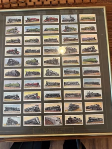 1936 W.D. & H.O. WILLS CIGARETTE CARD RAILWAY ENGINES Set Of 50 Cards Framed - Picture 1 of 7