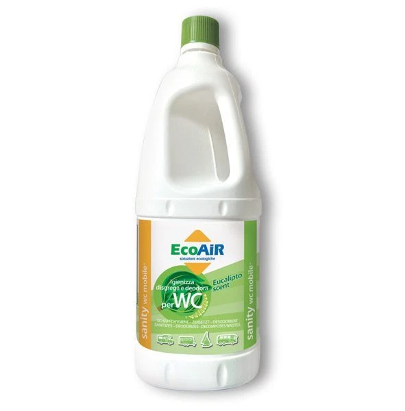 DISGREGANTE SANITY 2 LITRI EUCALIPTO WC AQUE NERE CAMPER - COMPARABILE AQUA KEM - Immagine 1 di 1