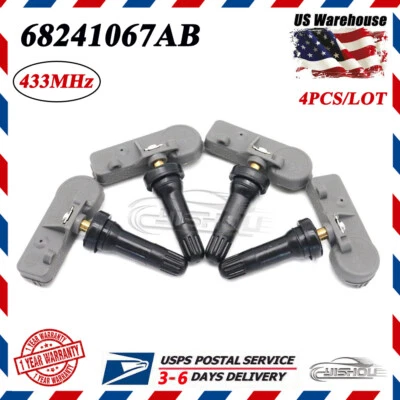 (4) 56029398AB TPMS TIRE PRESSURE SENSOR FOR CHRYSLER JEEP DODGE 68241067AB - Image 1 of 4