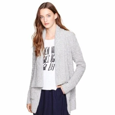 Cárdigan Suéter Gris Talula Nubby Tejido Palomitas de Maíz Frente Abierto Chal Talla XS Foto 1 de 4