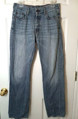 GUESS Jeans Men's Blue Cotton Made USA Vintage Y2K Jeans Button Fly Size W31 L32 - Image 1 of 4
