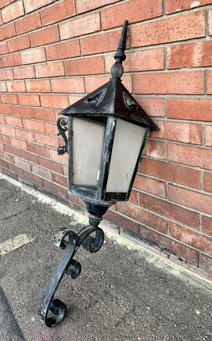 HUGE VINTAGE ANTIQUE 42” COPPER & ALUMINUM PORCH SCONCE LIGHT FIXTURE EXTERIOR Cover