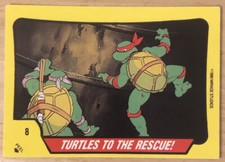 Topps Teenage Mutant Hero Turtles Sticker - #8 Turtles To The Rescue! 1990