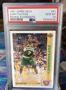 1991 Upper Deck Rookie Standouts #R1 Gary Payton RC PSA 10 EXTREM RARE POP 14 - Bild 1 von 3