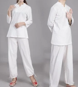 Womens Martial Arts Wushu Tai Chi Yoga Set Kung Fu Suit Pants Top casual clothes - Picture 1 of 24