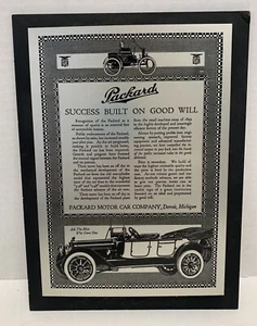 Packard Motor Company Ad Metal Mounted Board Silver Success Built on Good Will - Picture 1 of 6