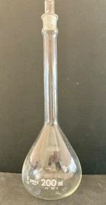 Kimble 28017-200 KIMAX 200mL Class A Volumetric Flask w Glass Stopper - Picture 1 of 3