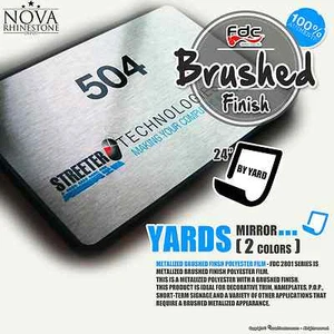 24"x1Yd Brushed Finish Adhesive backed Sign Wall Craft Vinyl Choose From 2colors - Picture 1 of 3