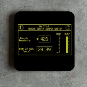 Alien Inspired Sentry Weapon UI Drinks Coaster Sulaco Weyland Yutani USCM - Picture 1 of 2