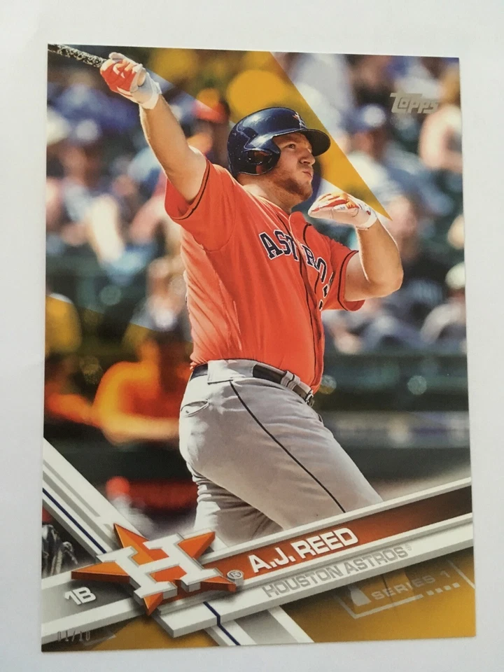 2017 Topps Jumbo 5x7 A.J. Reed Astros 273 #’d 01/10 Gold - Image 1 of 1