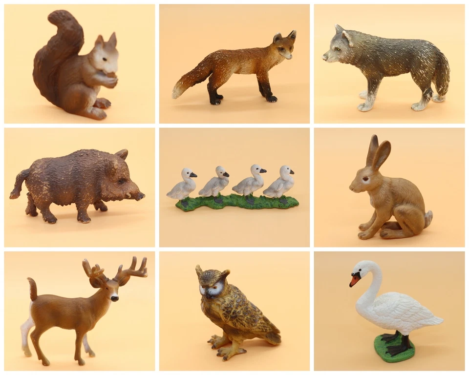 Schleich ★ Wald-Tiere zur Auswahl Wildschwein Wolf Hase Eichhörnchen Uhu Reh - Bild 1 von 1