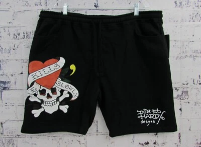 Pantalones Cortos de Sudadera ED HARDY Love Kills Slowly Polar Negros Para Hombre Talla M NUEVO Foto 1 de 4