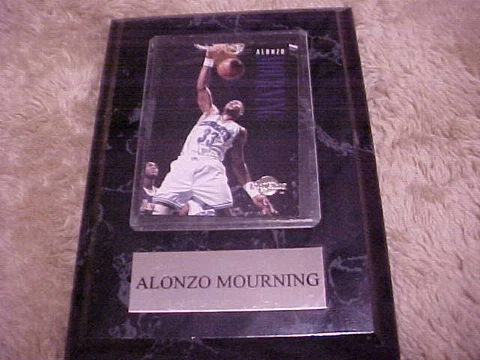 Alonzo Mourning Charlotte Hornets #33 Wall Plaque with Sky Box Card Cover