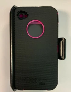 Authentic Otter Box Defender Series Phone Case for iPhone 4 , Pink Black - Picture 1 of 3