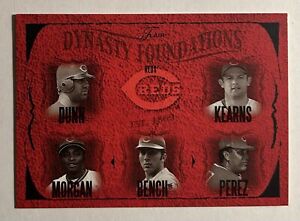 2005 Flair Dynasty Foundations #8 Cincinnati Reds Gold /82 Bench-Morgan-Dunn-etc
