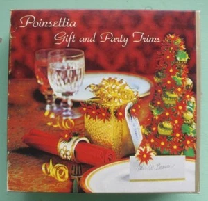Vintage Christmas Poinsettia Gift and Party Trims - Picture 1 of 10