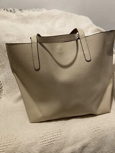 New Style & Co. Clean Cut Reversible Tote Large Hand Shopper Bag Natural $45.00 - Picture 1 of 4