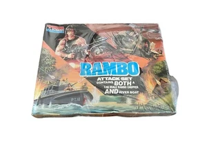 Vintage 1985 Monogram Rambo Attack Set - Sealed - Chopper and River Boat - Bild 1 von 3