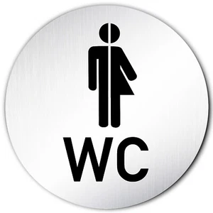 Aluminium Schild "Gender" 10 cm Ø • Toilettenschild • WC Toilette Dusche Alu Klo - Picture 1 of 4