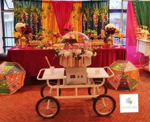 Hire Only* Vintage White Candy Floss Machine & Cart Birthdays Weddings Mehndi - Picture 1 of 12
