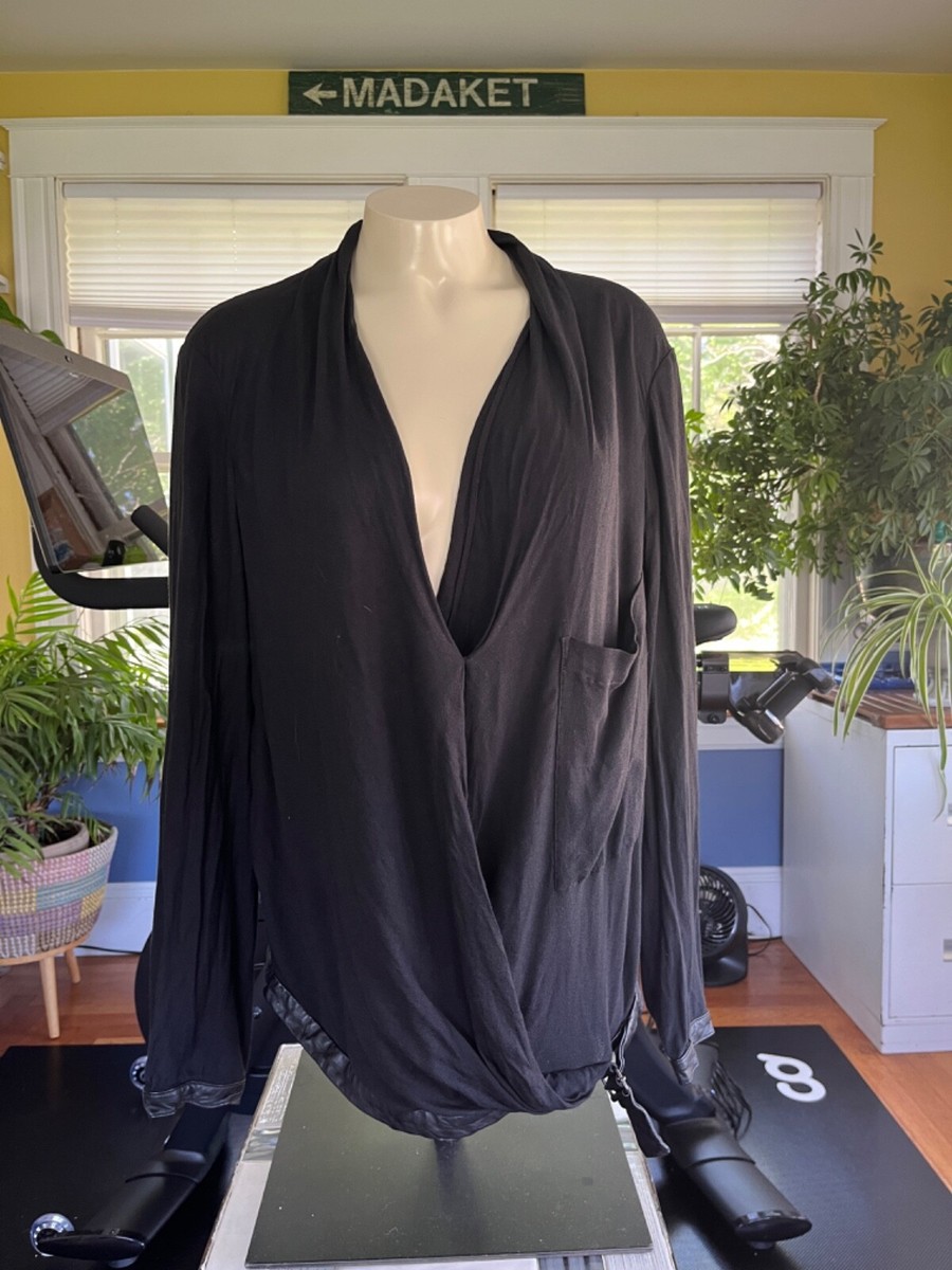 helmut lang rib asymmetric long sleeve top