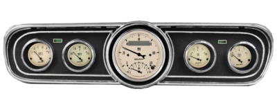65 66 Mustang Black Dash Bezel w/ Auto Meter Antique Beige Gauges - Image 1 of 4