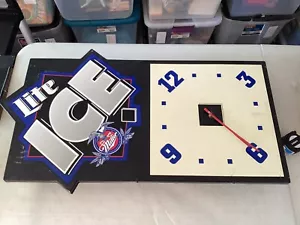 Rara - Insegna Birra Ghiacciata Miller Lite Vintage - Con Orologio - Foto 1 di 3