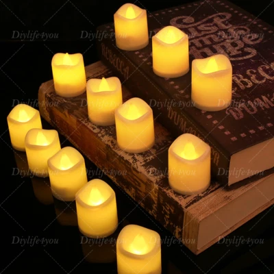 12/24PCS Flameless LED Tea Lights Votive Candles Lamp Decor Battery Operated Set - Image 1 of 4