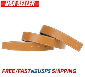 Free G/S/H Belt Reversible Cowhide Leather Fit 38mm Brand Name Buckle TAN SZ 38