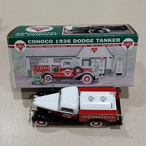 Vintage Conoco 1936 Dodge Tanker Diecast Toy Locking Coin Bank with Original Box - Picture 1 of 12