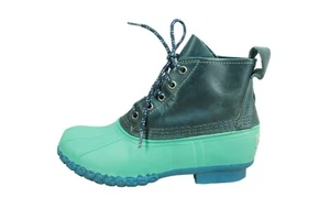LL Bean Women's Multicolor Leather Insulated Waterproof Ankle Duck Boots Sz 8 M - Picture 1 of 10