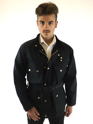 Brand New Mens Classic Original Wax Cotton Motorcycle Jacket Coat Black  - Image 1 of 4