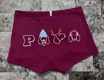 NUEVO CON ETIQUETAS BRAGAS CORTAS VICTORIA'S SECRET ROSA GRANATE RUDOLPH PERRO CUERNO NIÑO Foto 1 de 3