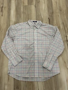 Alan Flusser Multicolor Mens Long Sleeve Button Up Plaid Shirt Sz XL 100% Cotton - Picture 1 of 9