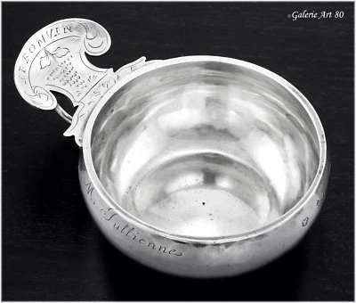 ROUSSEL : Enorme Taste-Vin en Argent massif +168gr XVIIIème ROUEN 1747 - Photo 1/4