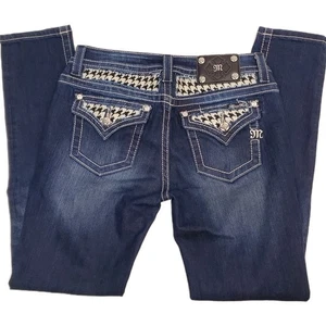 Miss Me Jeans 29 Mid Rise Skinny Hahnentritt Pailletten Y2k bestickt Damen Größe - Bild 1 von 9