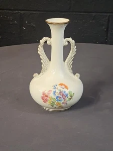 E & R American Art Ware Vase florales Design Goldrand schön Vintage - Bild 1 von 4